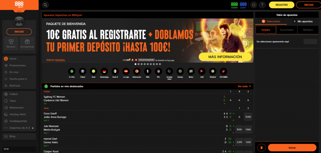 Sitio web de 888sport