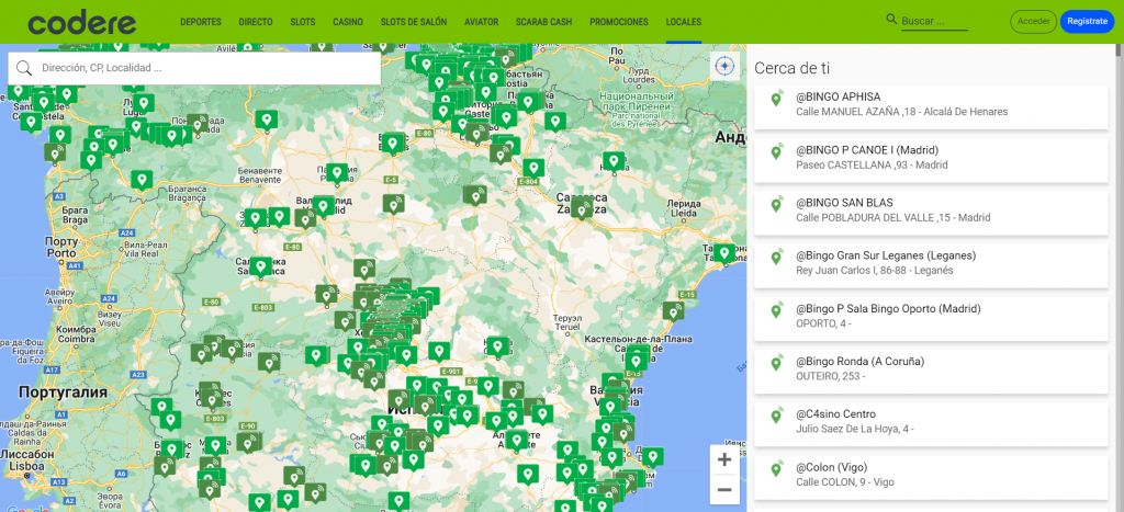 Codere: Apuestas en los locales terrestres